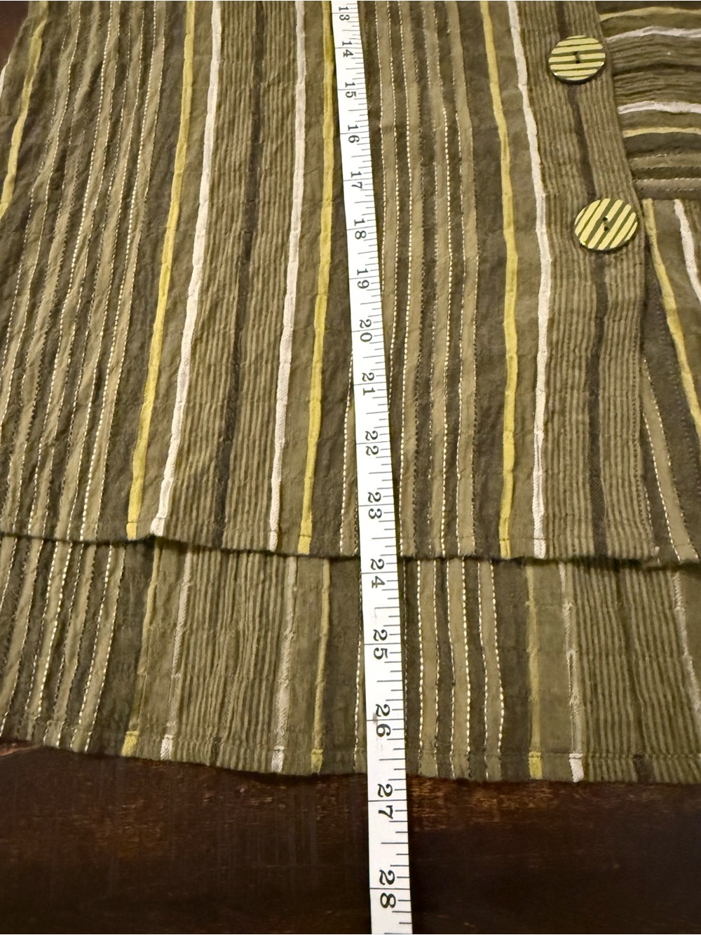 Habitat Change Your Stripes Mixed Stripe Pocket Button Front Shirt Olive Green S - Picture 11 of 12